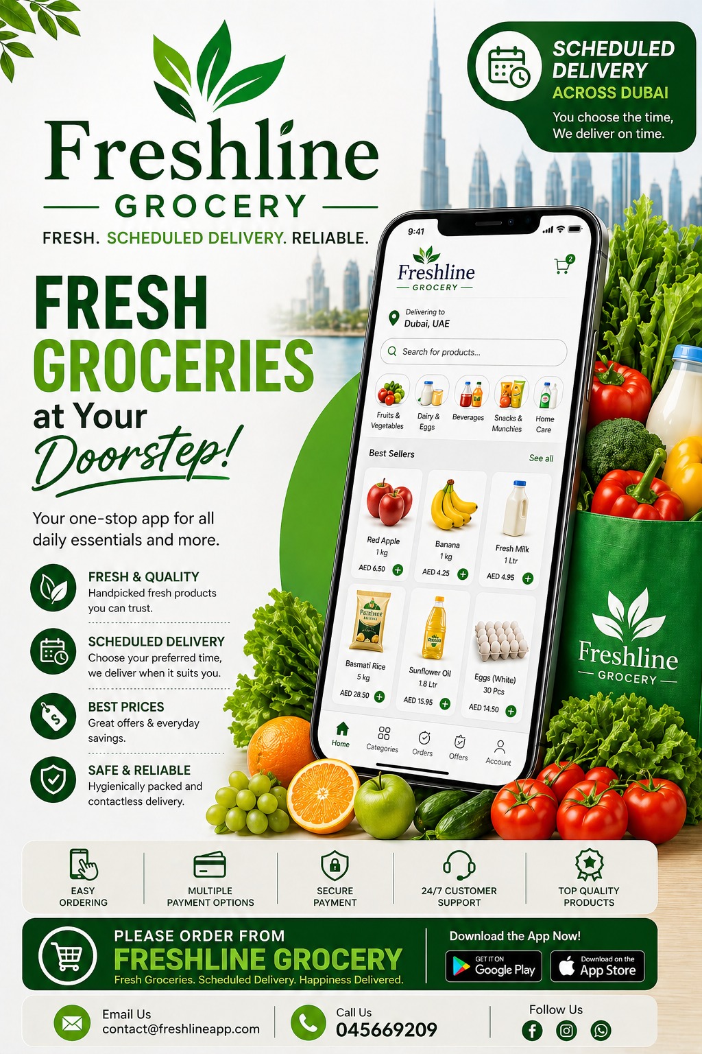 Fresh produce at Freshline warehouse Dubai